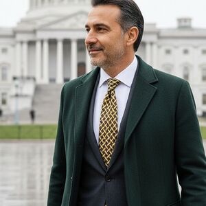 Moschino Basket-Print Smooth Weave Silk Neck Tie, Yellow Orange Green Black